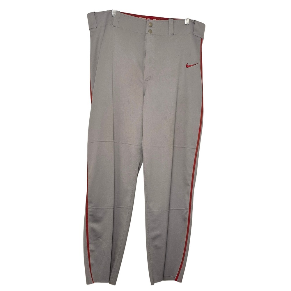 Nike Dri-FIT Team Baseball Pants‎ Gray Red Mens Size XL